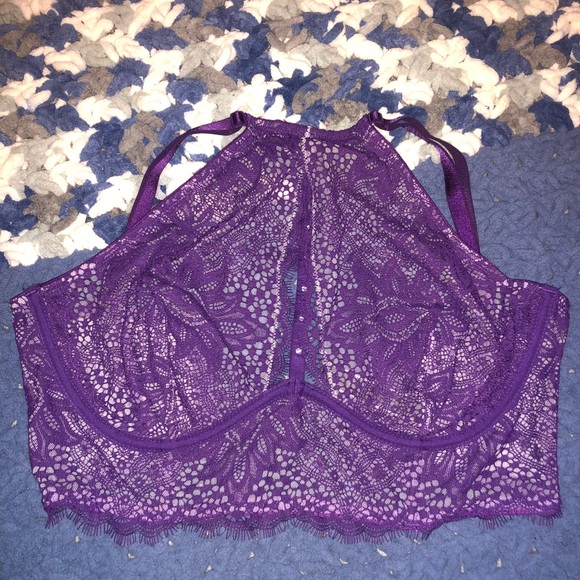 Halter lace long line bra. - Picture 4 of 8